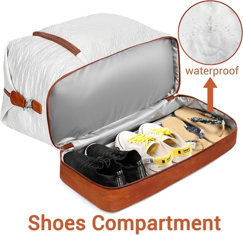 TIBES Travel Weekender Bag for Women, Overnight Bag with Shoe Compartment Oversized Travel Duffel Bag Carry On Tote 21" - Image 2